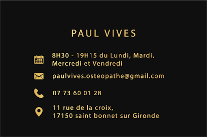Paul Vives Ostéopathe, Ostéopathe à Saint-Bonnet-sur-Gironde