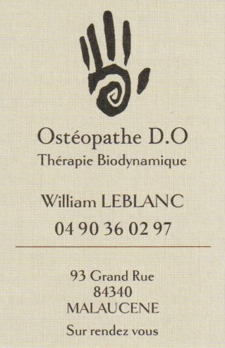 Leblanc William, Ostéopathe à Malaucène