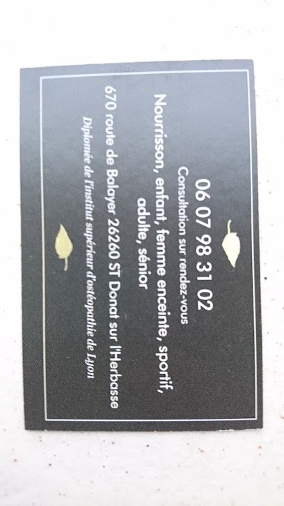 Anaïs Courthial - Bouvier Ostéopathe, Ostéopathe à Saint-Donat-sur-l'Herbasse