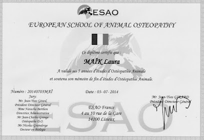 Laura Maïk-Brouzes, Ostéopathe Animalier Oise IDF, Ostéopathe à Senlis